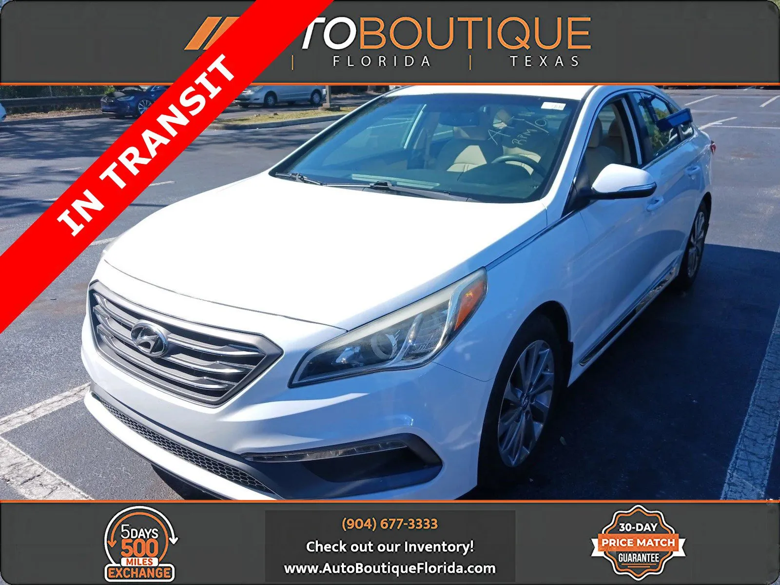 White 2015 Hyundai Sonata 2.4L Sport for sale in Jacksonville, FL