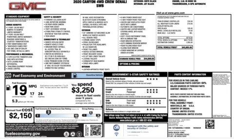 Photos of 2020 GMC Canyon 4WD Denali for sale in Jacksonville, FL at Auto Boutique Florida