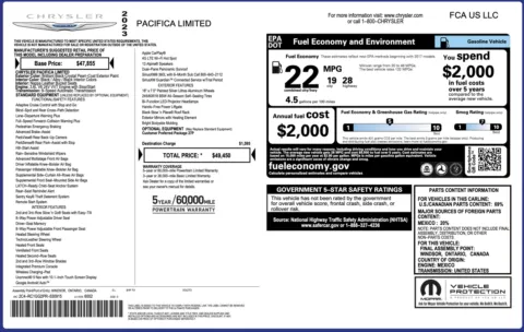 Photos of 2023 Chrysler Pacifica Limited for sale in Jacksonville, FL at Auto Boutique Florida