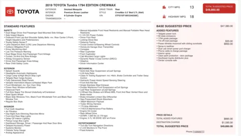 Photos of 2019 Toyota Tundra 1794 Edition for sale in Jacksonville, FL at Auto Boutique Florida