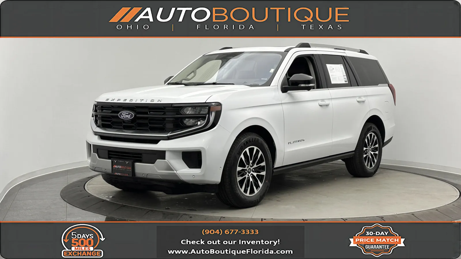 White 2025 Ford Expedition Platinum for sale in Jacksonville, FL