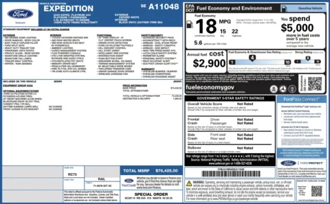 Photos of 2025 Ford Expedition Platinum for sale in Jacksonville, FL at Auto Boutique Florida