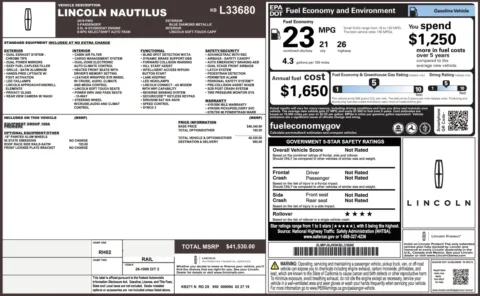 Photos of 2019 Lincoln Nautilus Standard for sale in Jacksonville, FL at Auto Boutique Florida