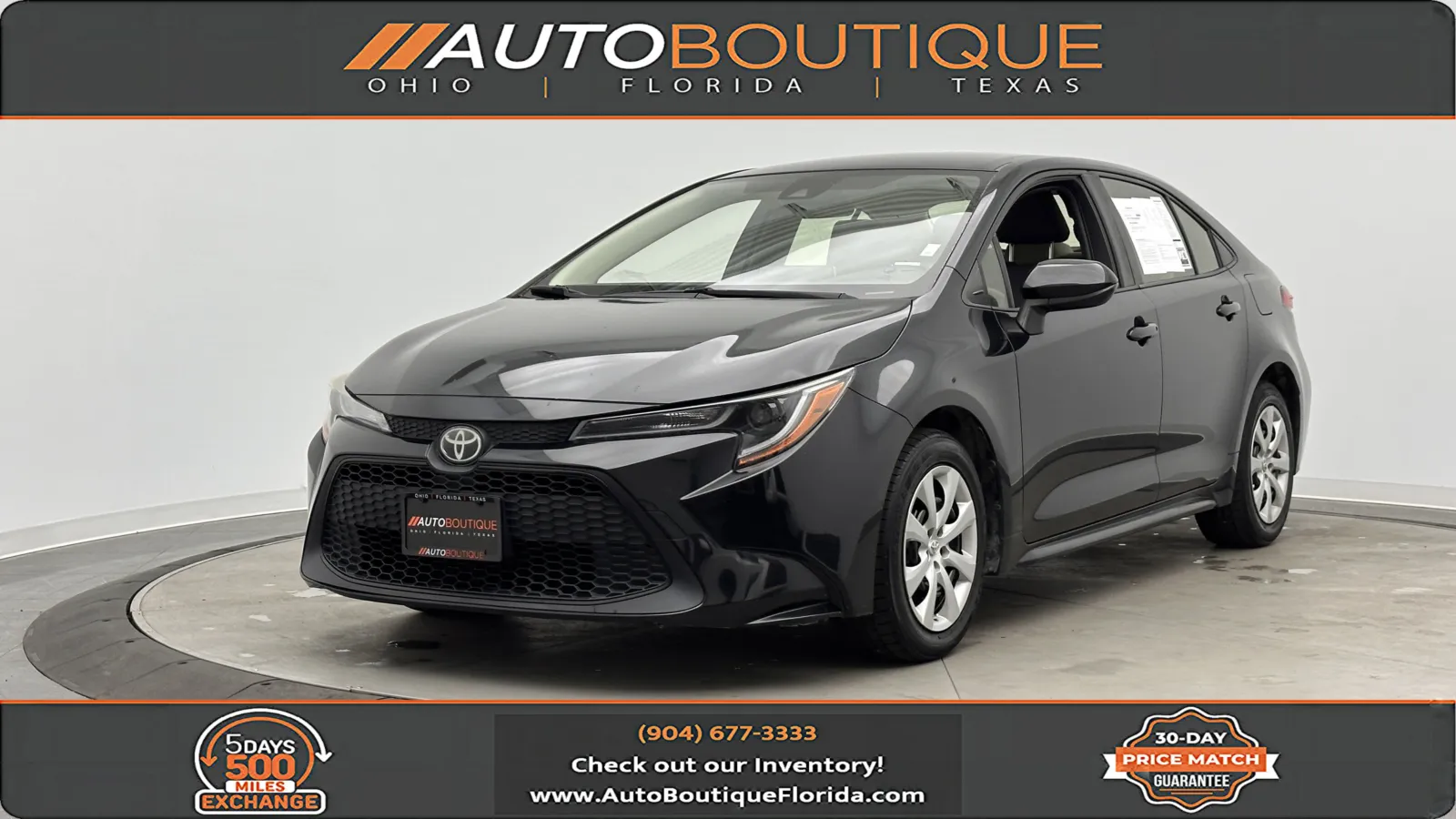 Black 2020 Toyota Corolla LE for sale in Jacksonville, FL