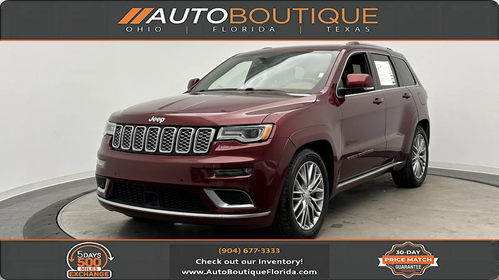 Red 2018 Jeep Grand Cherokee Summit for sale in Jacksonville, FL