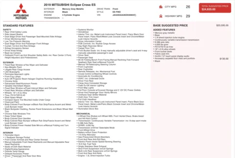 Photos of 2019 Mitsubishi Eclipse Cross ES for sale in Jacksonville, FL at Auto Boutique Florida