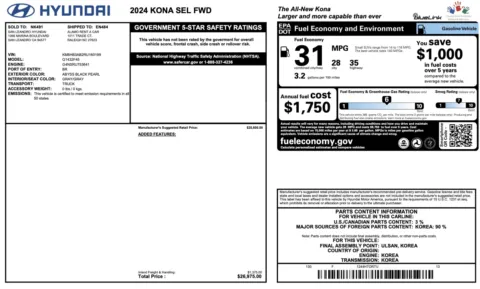 Photos of 2024 Hyundai Kona SEL for sale in Jacksonville, FL at Auto Boutique Florida