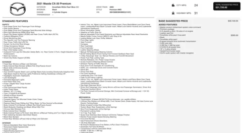 Photos of 2021 Mazda CX-30 Premium for sale in Jacksonville, FL at Auto Boutique Florida