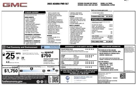 Photos of 2023 GMC Acadia SLT for sale in Jacksonville, FL at Auto Boutique Florida