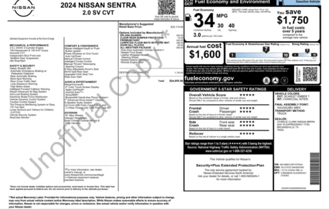 Photos of 2024 Nissan Sentra SV for sale in Jacksonville, FL at Auto Boutique Florida