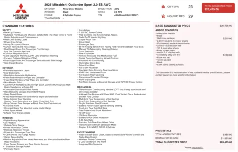 More photos of 2025 Mitsubishi Outlander Sport ES at Auto Boutique Florida, FL