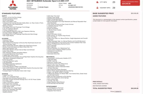 Photos of 2021 Mitsubishi Outlander Sport SE for sale in Jacksonville, FL at Auto Boutique Florida