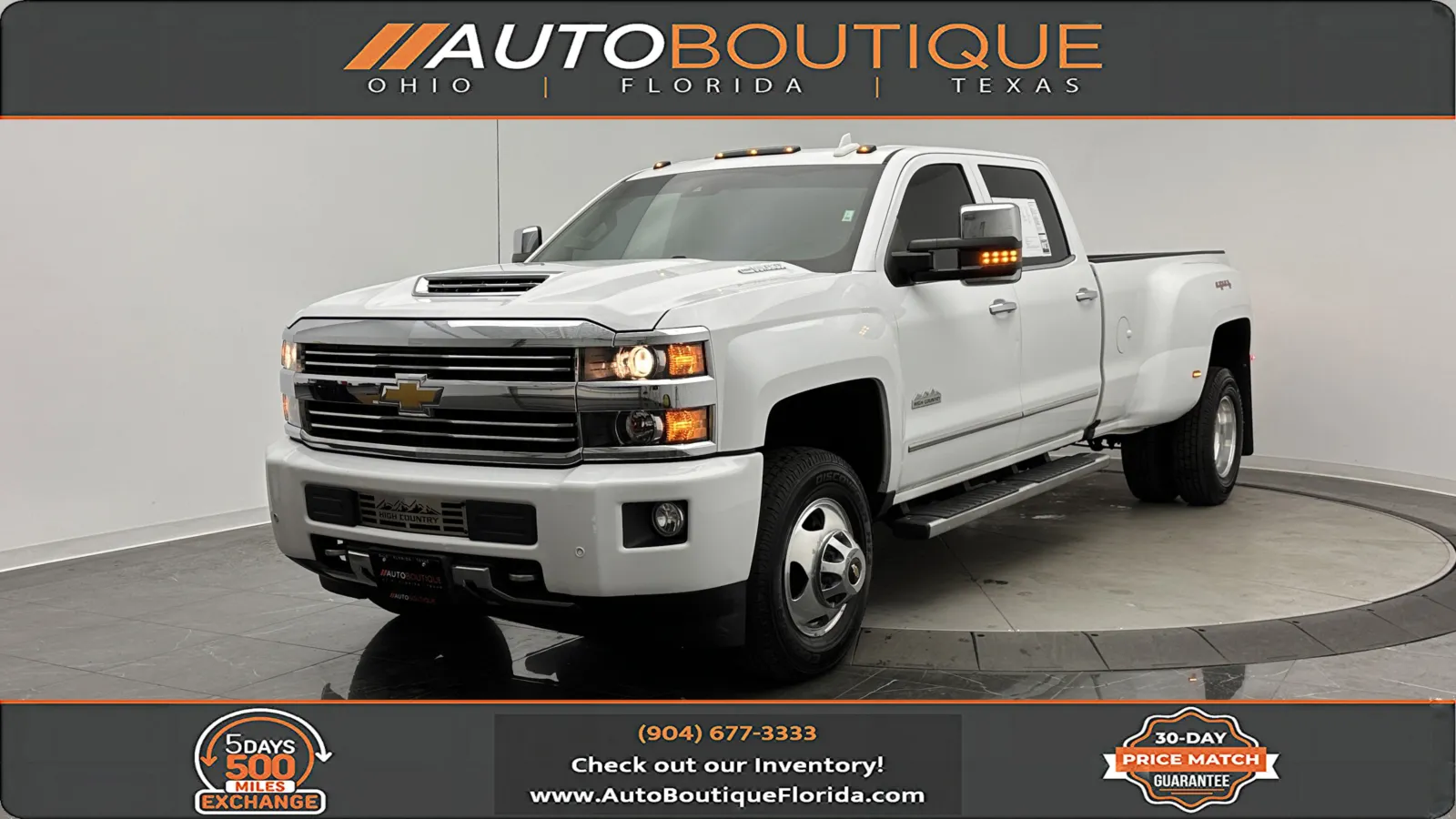 White 2017 Chevrolet Silverado 3500HD High Country for sale in Jacksonville, FL