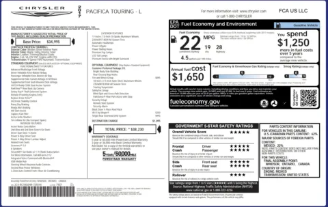 Photos of 2017 Chrysler Pacifica Touring-L for sale in Jacksonville, FL at Auto Boutique Florida