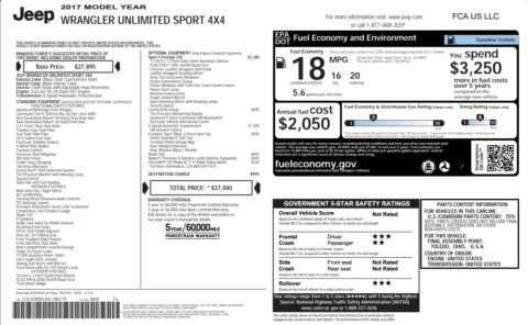 Photos of 2017 Jeep Wrangler Unlimited Sport for sale in Jacksonville, FL at Auto Boutique Florida