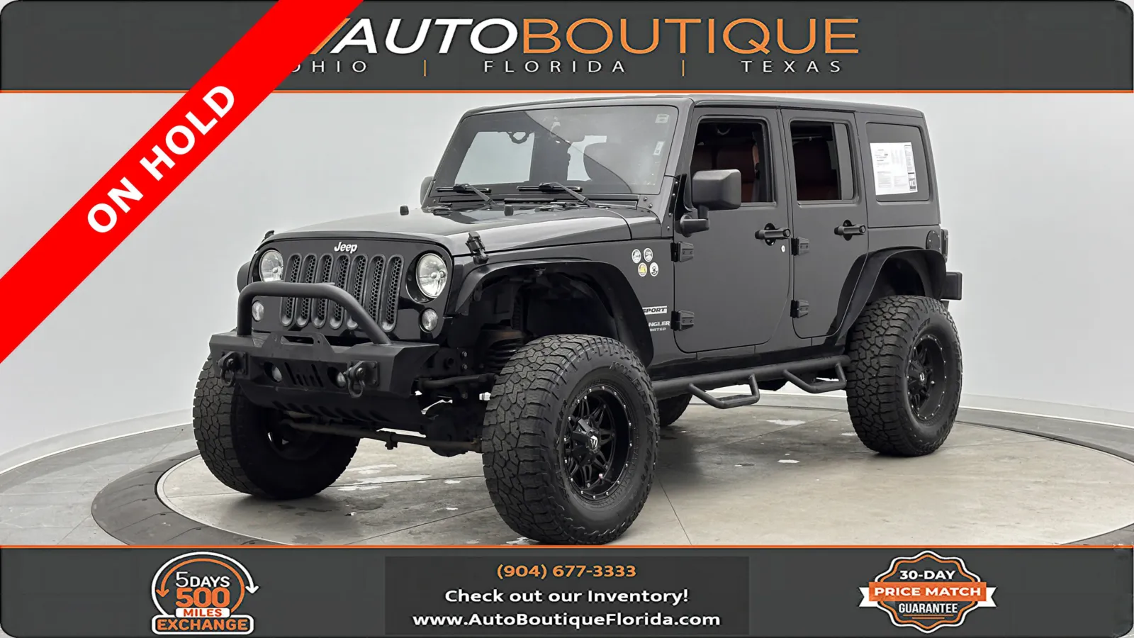 Black 2017 Jeep Wrangler Unlimited Sport for sale in Jacksonville, FL
