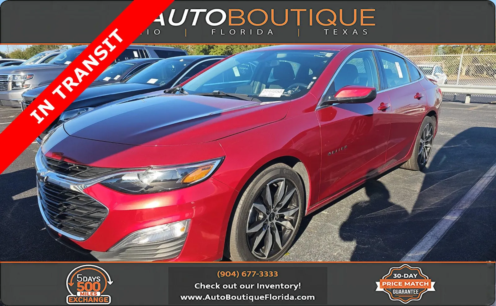 Red 2021 Chevrolet Malibu RS for sale in Jacksonville, FL