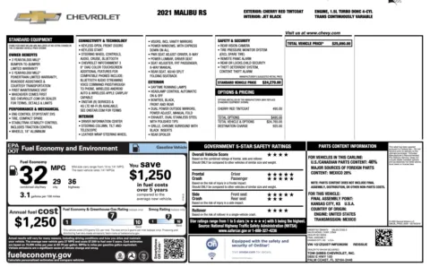 Photos of 2021 Chevrolet Malibu RS for sale in Jacksonville, FL at Auto Boutique Florida