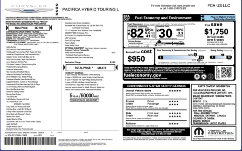 Photos of 2022 Chrysler Pacifica Hybrid Touring L for sale in Jacksonville, FL at Auto Boutique Florida