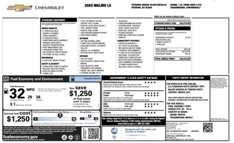 Photos of 2020 Chevrolet Malibu LS for sale in Jacksonville, FL at Auto Boutique Florida