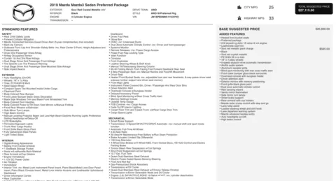 Photos of 2019 Mazda Mazda3 Sedan w/Preferred Pkg for sale in Jacksonville, FL at Auto Boutique Florida