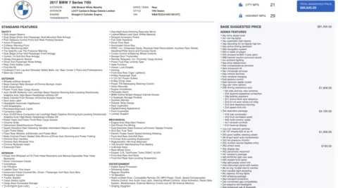 Photos of 2017 BMW 7 Series 740i for sale in Jacksonville, FL at Auto Boutique Florida