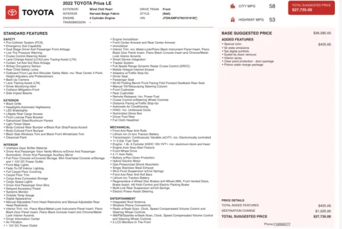 Photos of 2022 Toyota Prius LE for sale in Jacksonville, FL at Auto Boutique Florida