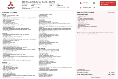 Photos of 2021 Mitsubishi Outlander Sport SE for sale in Jacksonville, FL at Auto Boutique Florida