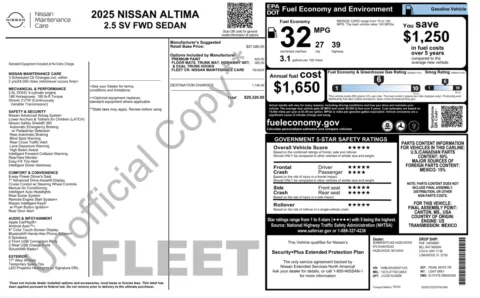 Photos of 2025 Nissan Altima SV for sale in Jacksonville, FL at Auto Boutique Florida