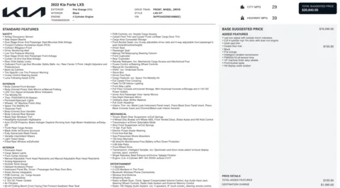 Photos of 2022 Kia Forte LXS for sale in Jacksonville, FL at Auto Boutique Florida