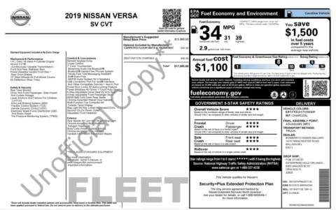 Photos of 2019 Nissan Versa Sedan SV for sale in Jacksonville, FL at Auto Boutique Florida
