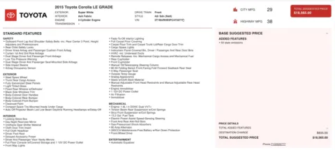 More photos of 2015 Toyota Corolla L at Auto Boutique Florida, FL