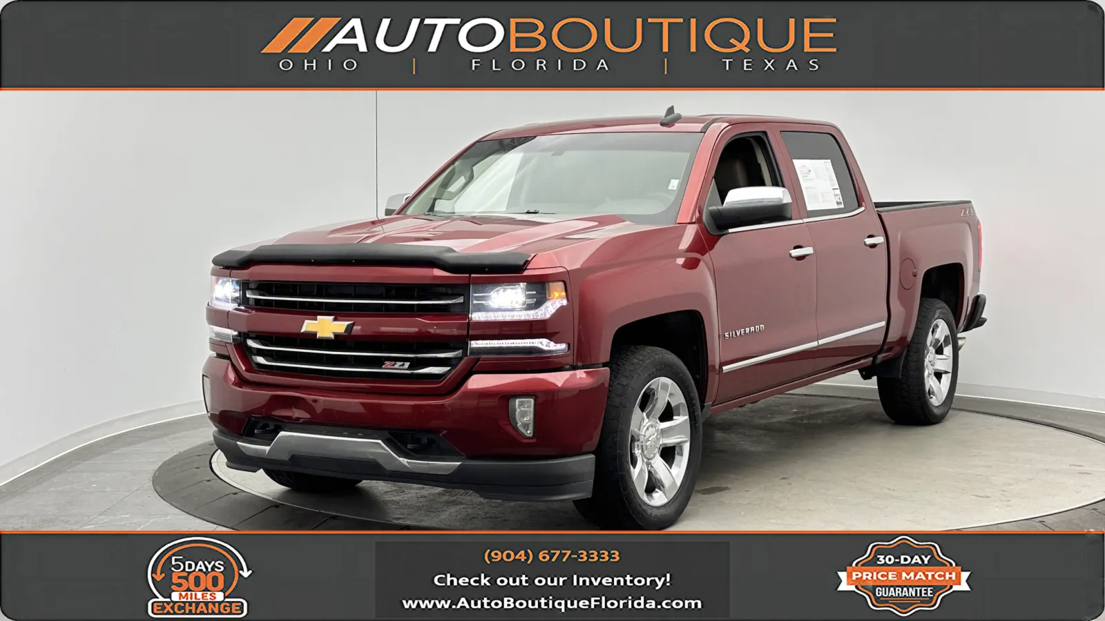 Red 2018 Chevrolet Silverado 1500 LTZ for sale in Jacksonville, FL