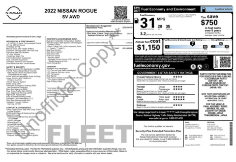 Photos of 2022 Nissan Rogue SV for sale in Jacksonville, FL at Auto Boutique Florida