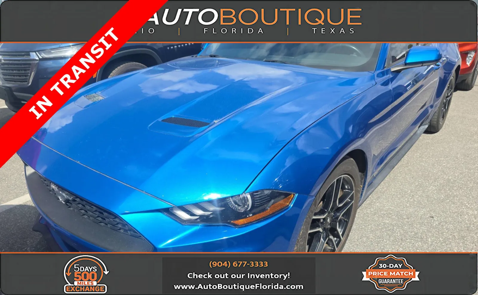 Blue 2021 Ford Mustang EcoBoost Premium for sale in Jacksonville, FL