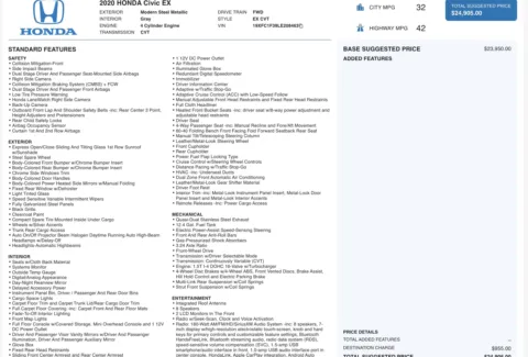 Photos of 2020 Honda Civic Sedan EX for sale in Jacksonville, FL at Auto Boutique Florida