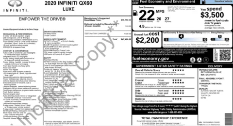 Photos of 2020 INFINITI QX60 LUXE for sale in Jacksonville, FL at Auto Boutique Florida