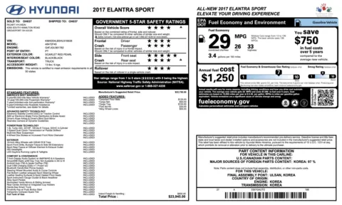 More photos of 2017 Hyundai Elantra Sport at Auto Boutique Florida, FL