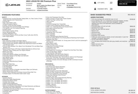 Photos of 2023 Lexus RX 350 Premium Plus for sale in Jacksonville, FL at Auto Boutique Florida