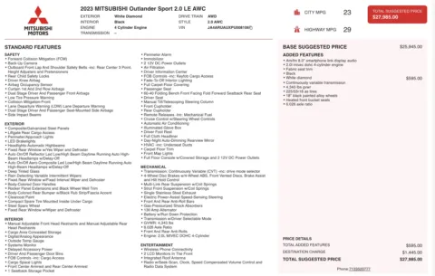 Photos of 2023 Mitsubishi Outlander Sport LE for sale in Jacksonville, FL at Auto Boutique Florida