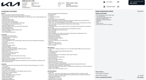 Photos of 2025 Kia K4 LXS for sale in Jacksonville, FL at Auto Boutique Florida