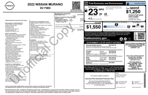 Photos of 2022 Nissan Murano SV for sale in Jacksonville, FL at Auto Boutique Florida