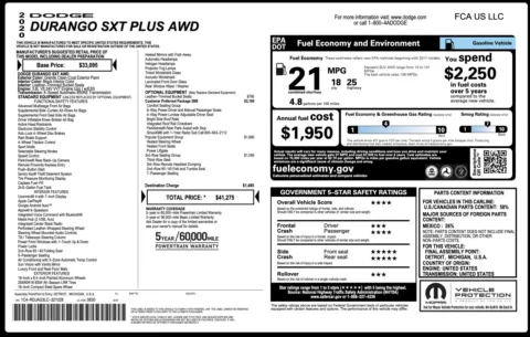 Photos of 2020 Dodge Durango SXT Plus for sale in Jacksonville, FL at Auto Boutique Florida