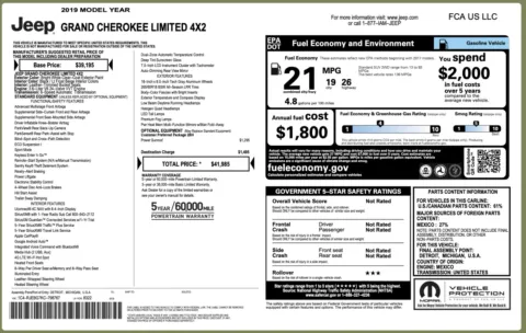 Photos of 2019 Jeep Grand Cherokee Limited for sale in Jacksonville, FL at Auto Boutique Florida