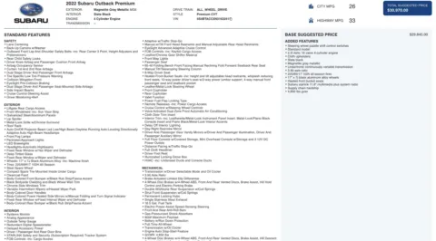 Photos of 2022 Subaru Outback Premium for sale in Jacksonville, FL at Auto Boutique Florida