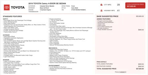 Photos of 2019 Toyota Camry SE for sale in Jacksonville, FL at Auto Boutique Florida