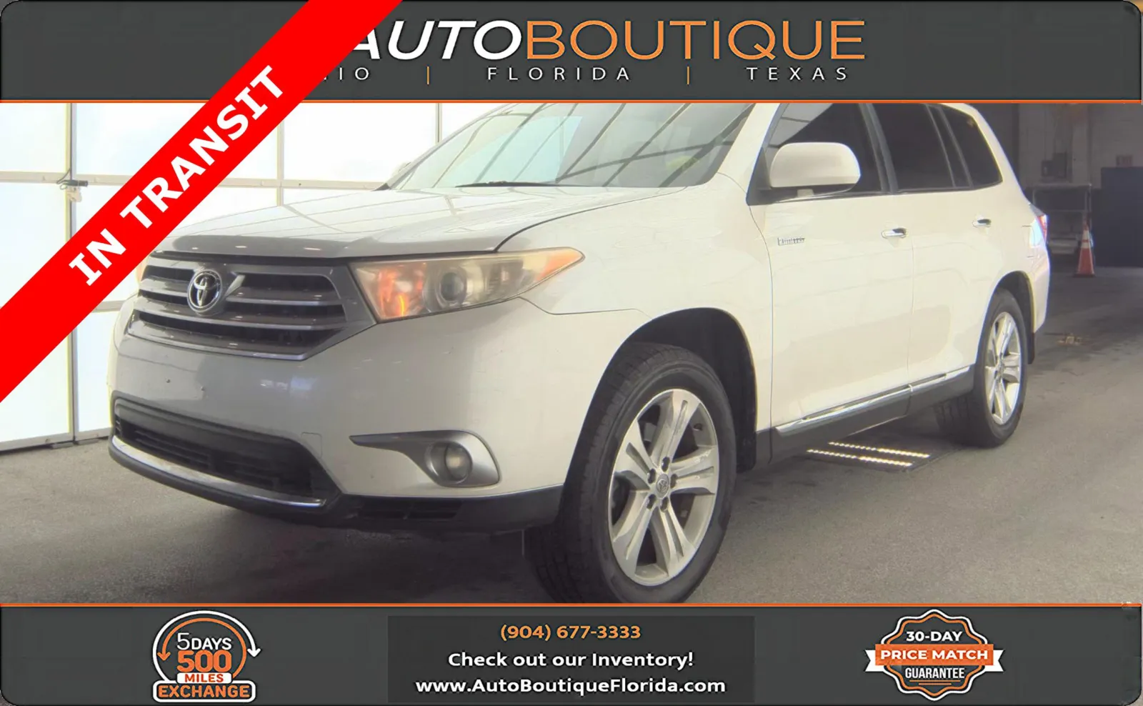 White 2011 Toyota Highlander Limited for sale in Jacksonville, FL