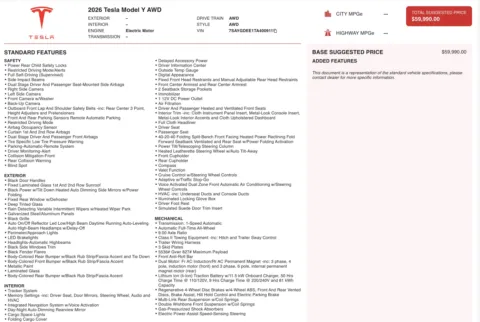 Photos of 2026 Tesla Model Y Long Range Launch Series for sale in Jacksonville, FL at Auto Boutique Florida