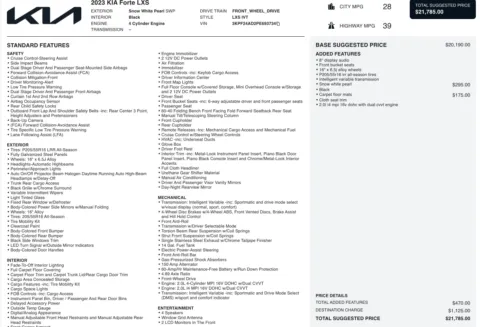 Photos of 2023 Kia Forte LXS for sale in Jacksonville, FL at Auto Boutique Florida