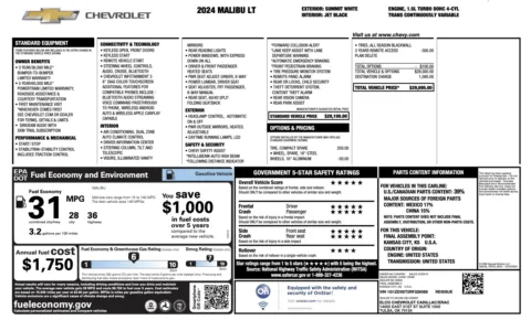 Photos of 2024 Chevrolet Malibu LT for sale in Jacksonville, FL at Auto Boutique Florida